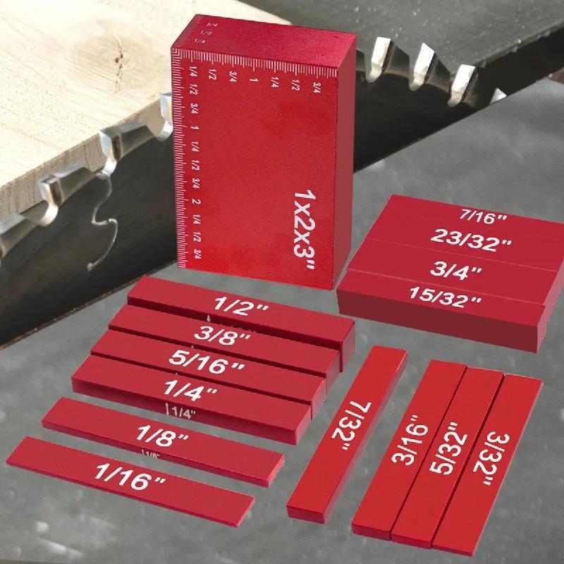 915pcs Gauge Block Set, Aluminum MetricInch Height Gauge Block, Setup Bars Portable Testing Gauge Bl