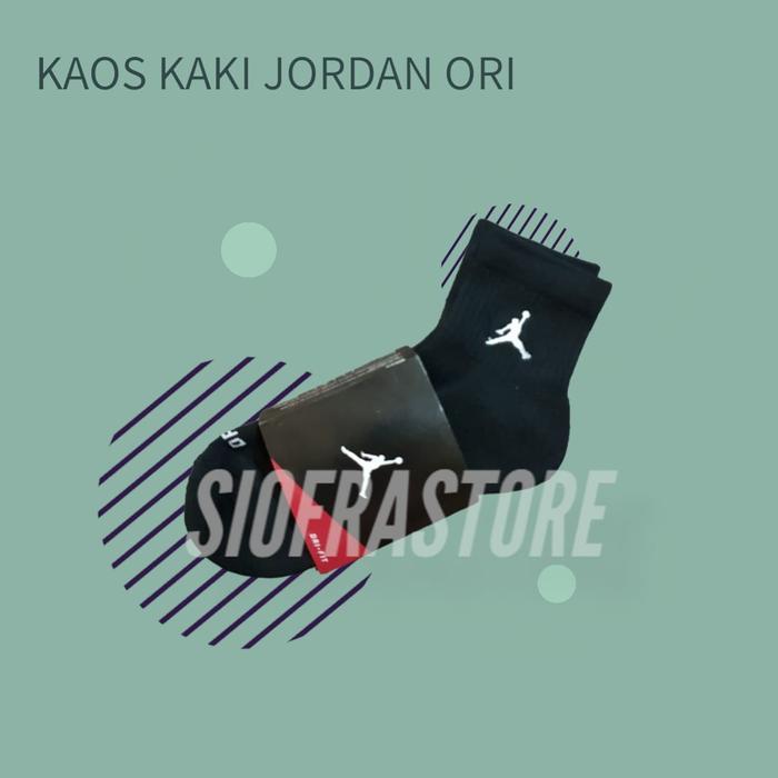Big Sale kaos Kaki Jordan Original Pendek 100% Kaos Kaki Basket Jordan Ori - Hitam