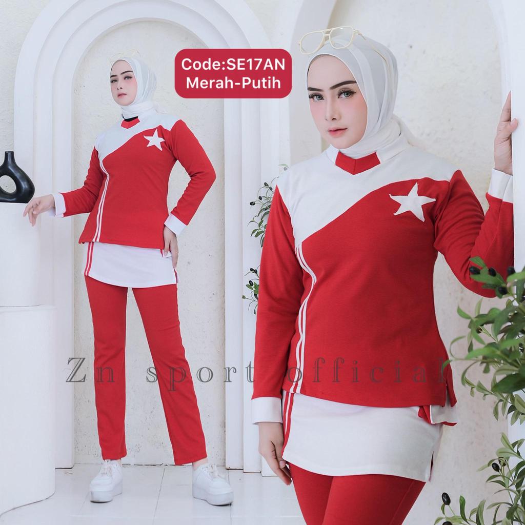 READY STOK, setelan  baju senam wanita dewasa set olahraga wanita setelan aerobik seragam senam pere