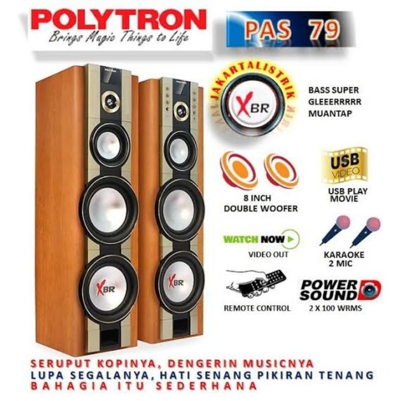 ll POLYTRON SPEAKER ACTIVE PAS 79 PAS79 SPIKER AKTIF USB BLUETOOTH INPUT SUPPORT REMOTE CONTROL GARA