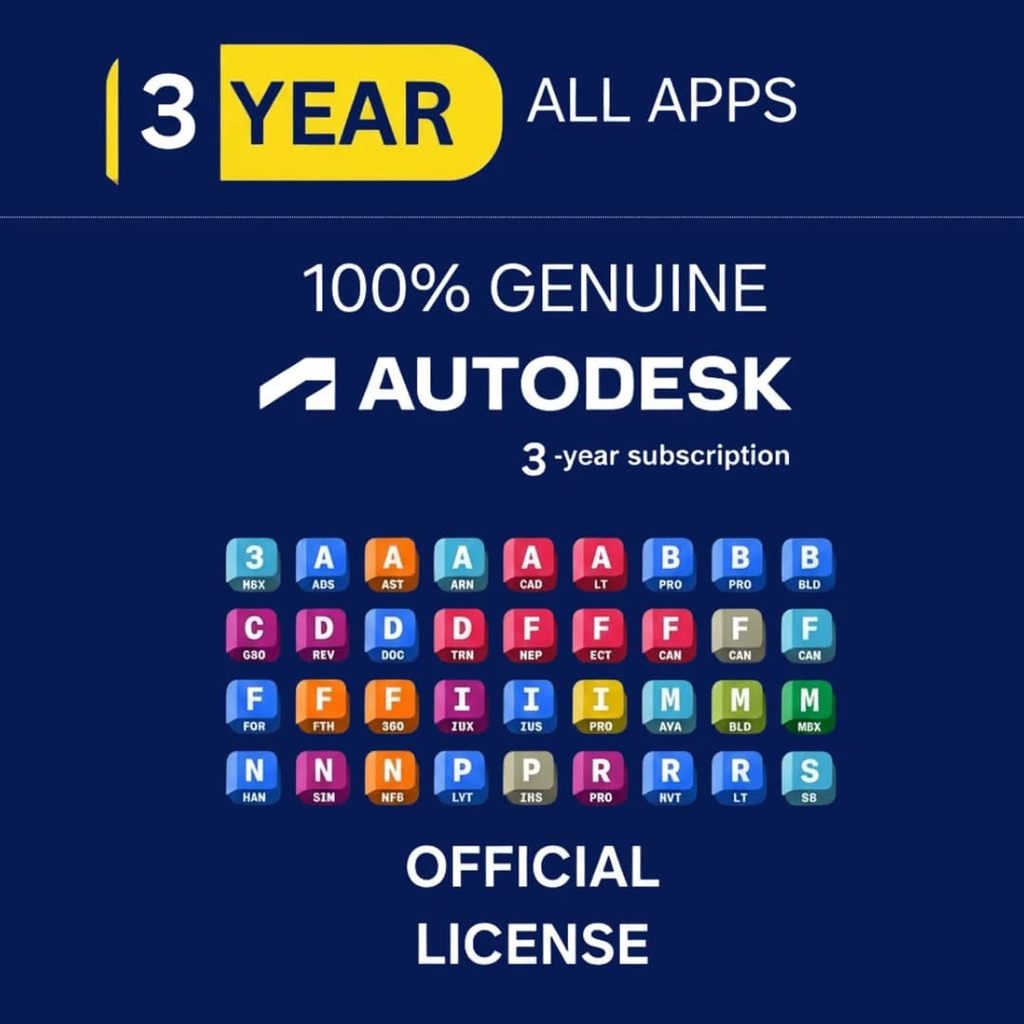 Autodesk All Apps Autocad Lisensi 3 Tahun - 43 Aplikasi dalam Satu Lisensi, Update Otomatis, Kompati