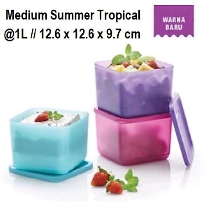 * TOPLES TUPPERWARE MEDIUM SUMMER TROPICAL / FRESH (3PCS) ''