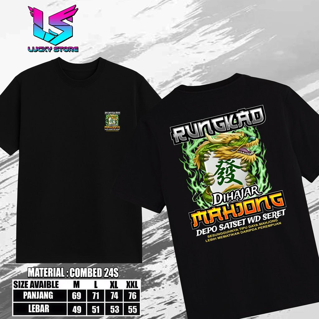 LuckyStore Kaos distro Terbaru laki laki Model keren Motif RANGKAD DIHAJAR MAHJONG