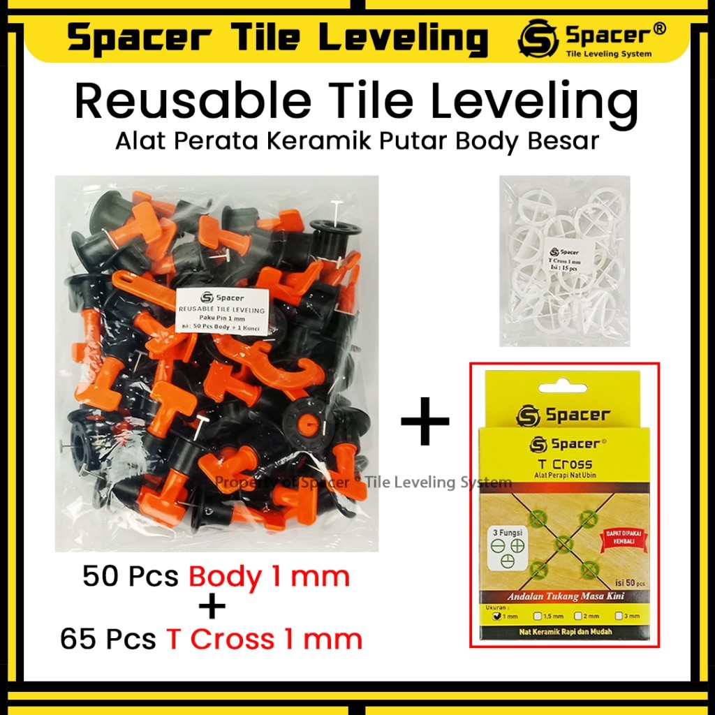 TERLARIS RTL REUSABLE TILE LEVELING MODEL PUTAR ISI 50 PCS/ALAT MERATAKAN NAT KERAMIK DAPAT DI PAKAI