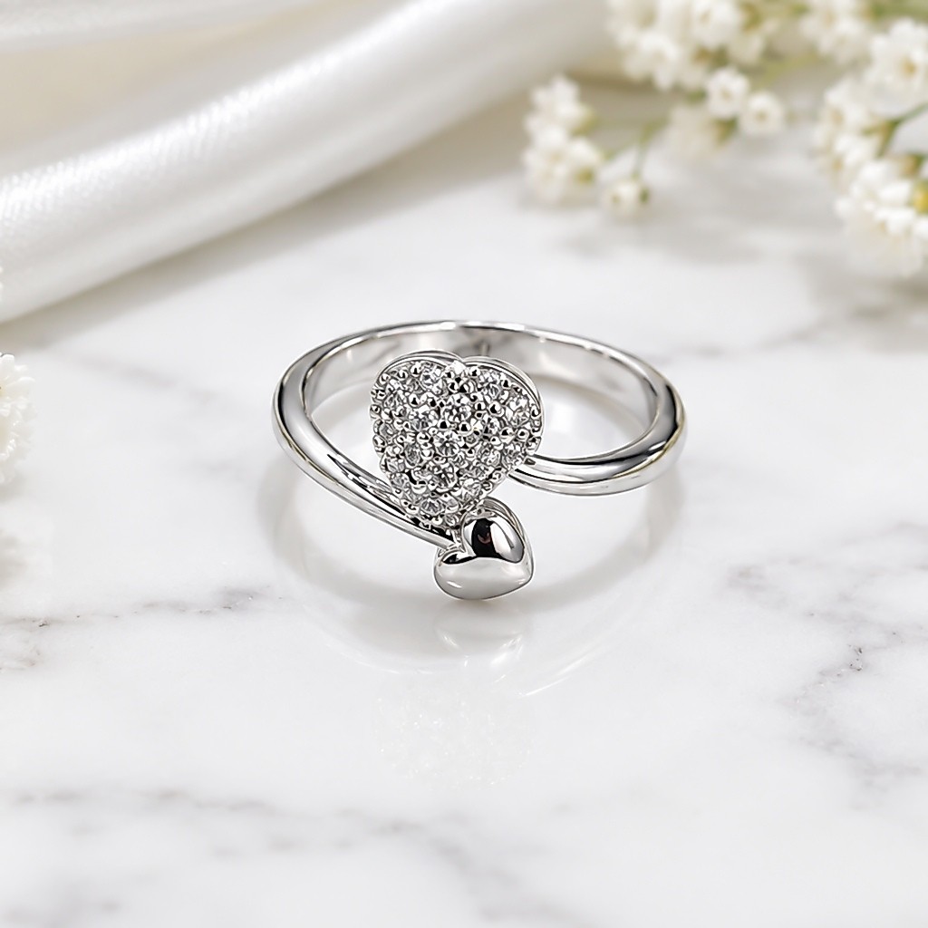 Cincin Perak Love Titanium Silver CX582