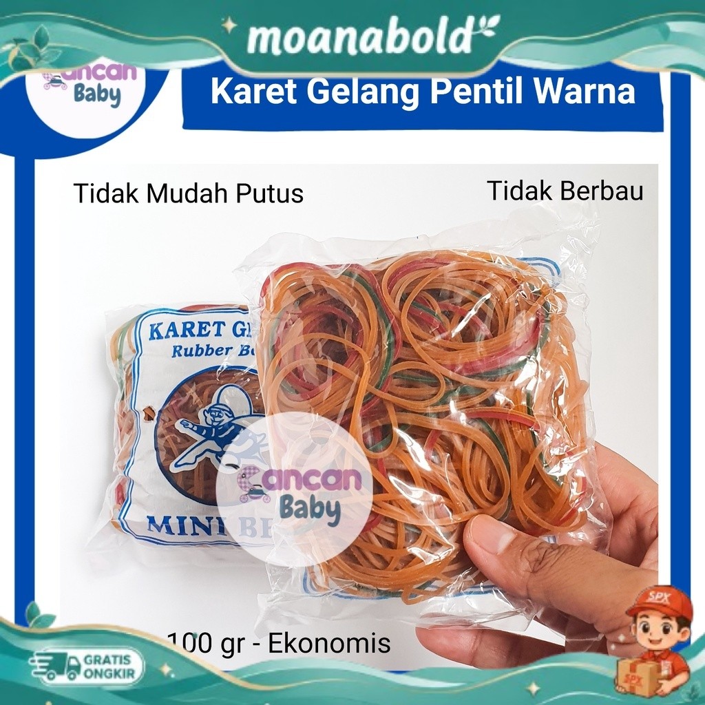 Karet Gelang Pentil Warna Mini Bee 100g Ikat Rambut Pengikat Bungkusan TERLARIS 