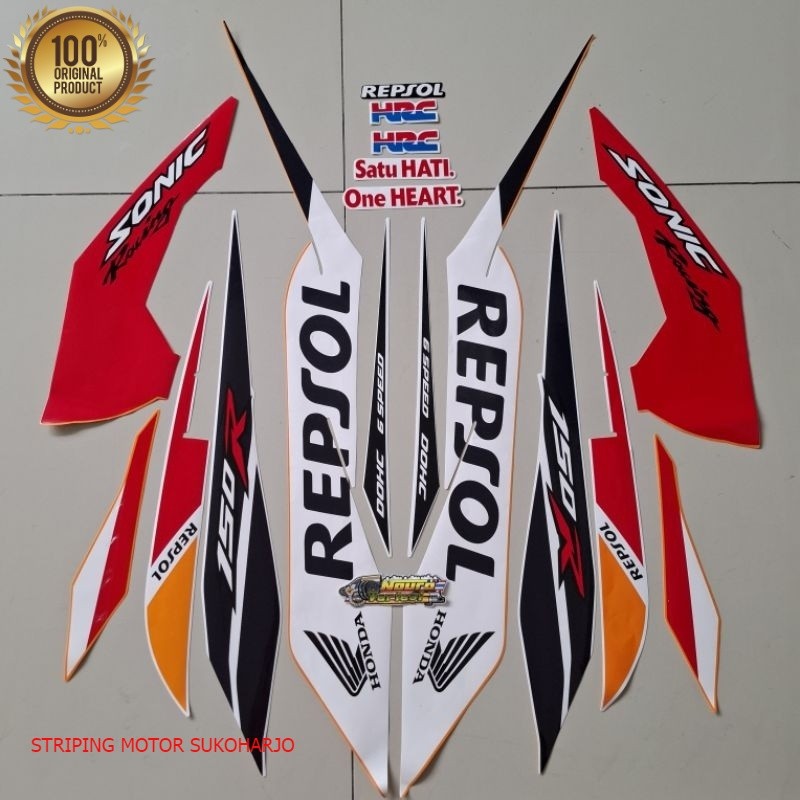 (ORI) Striping Honda Sonic 150 r 2015 2016 repsol kualitas original