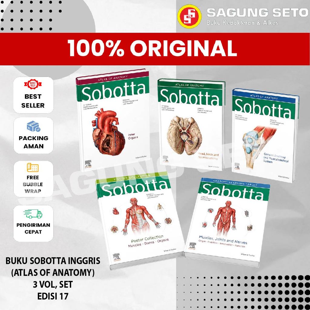 SOBOTTA ENGLISH VERSION ATLAS OF ANATOMY 17ED (NEW EDITION) 2023 / SOBOTTA INGGRIS EDISI TERBARU