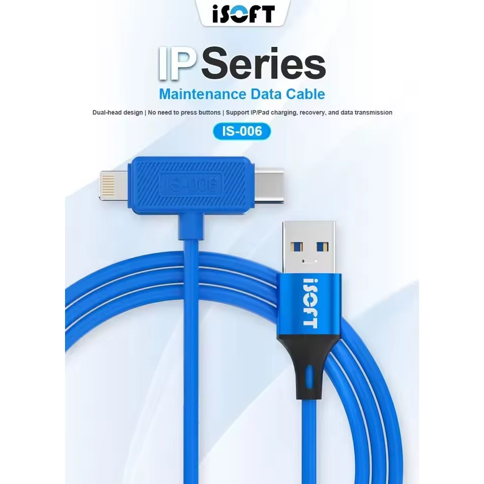 Kabel Untuk Transfer Pindah Data Iphone Series - Isoft IS-006 Dual Interface