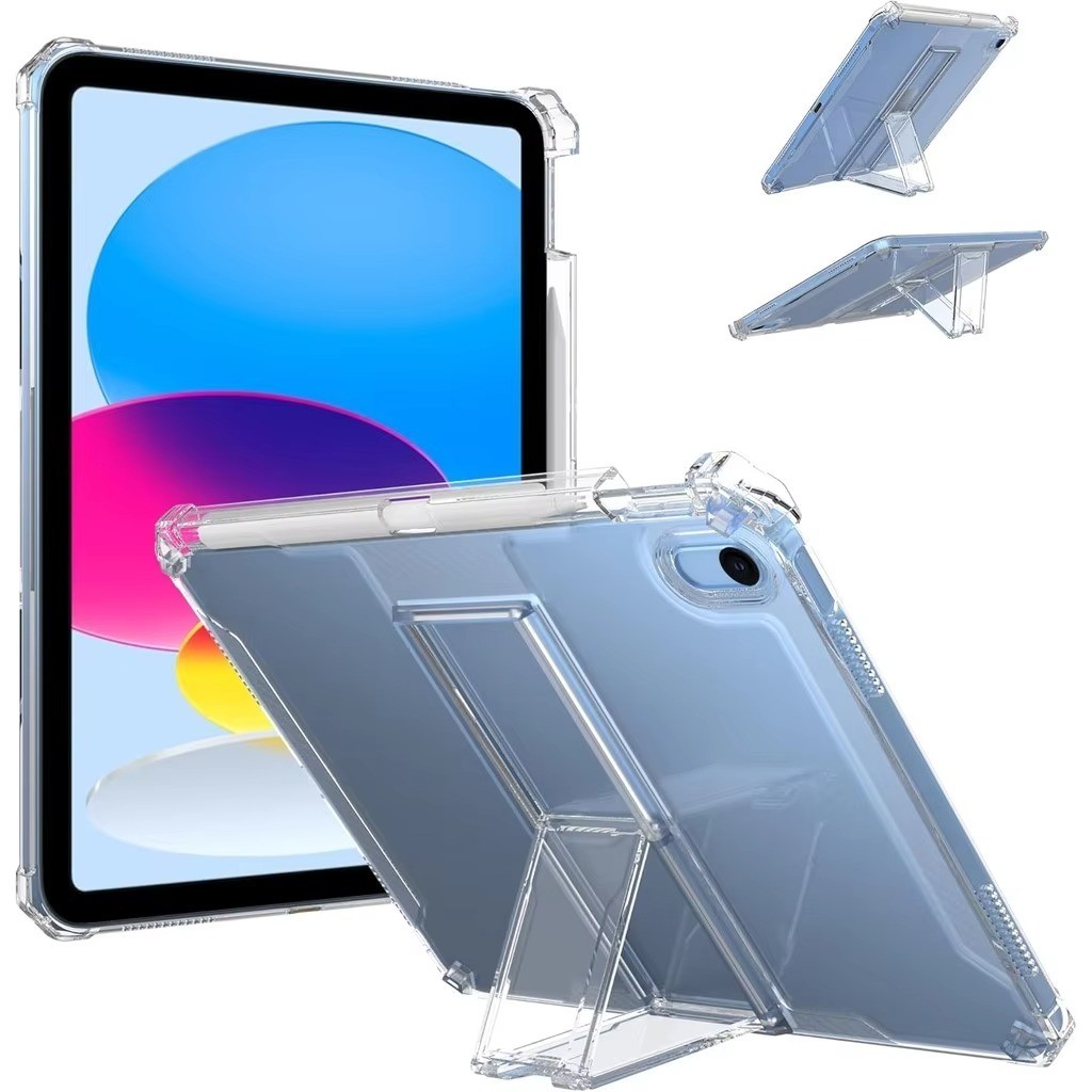Shockproof Anticrack Clear Case TPU + Holder Standing With Slot Pencil For Case Bening iPad Mini 6 /