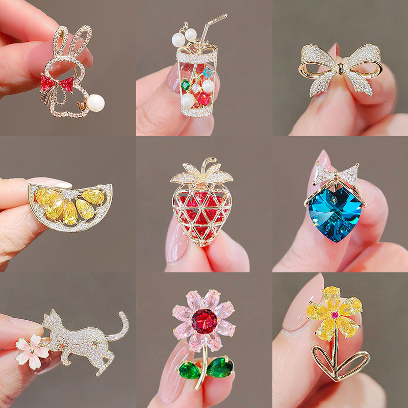 Small brooch with bow, anti-exposure brooch, anti-exposure button, versatile pin