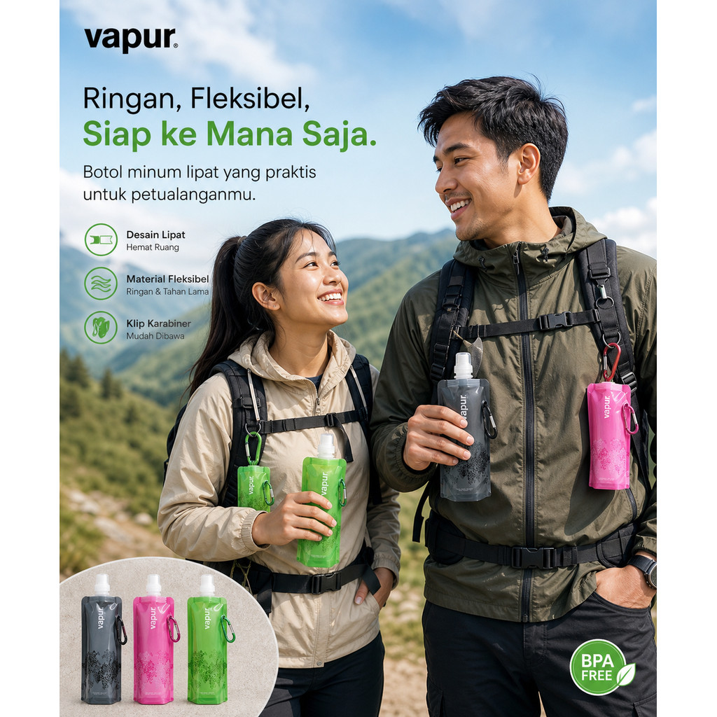 Botol Tempat Minum Lipat Mini Camping Outdoor Freezing Anti Bottle