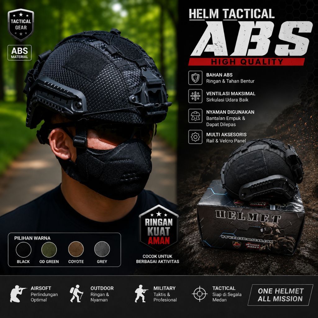 HELM TACTICAL ABS / HELM TACTICAL SEPEDAH / HELM TACTICAL BAHAN ABS