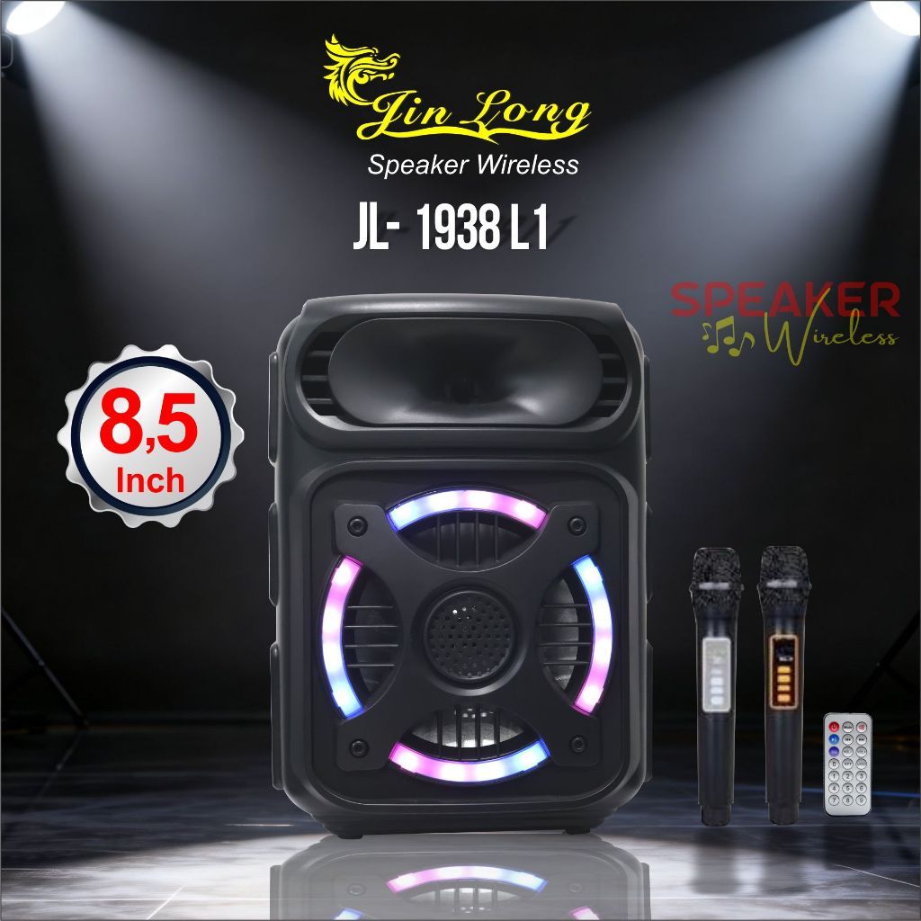 SPEAKER WIRELESS SUPER BASS JINLONG JL 1938 L1 8,5 INCH