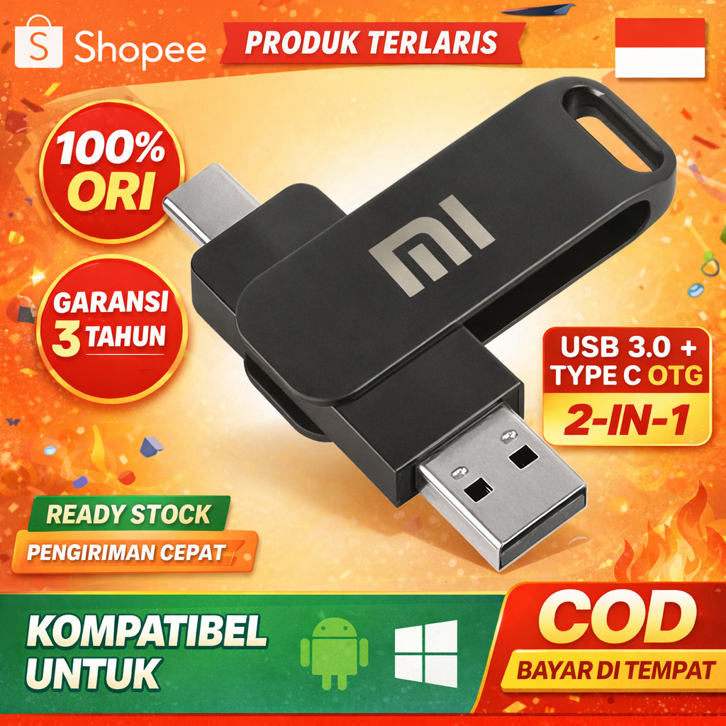 Brain Comp Store Xiaomi FLASHDISK OTG 2in1 TYPE C USB 1TB/2TB FLASH DRIVE ULTRA DUAL USB 3.0 Flashdi