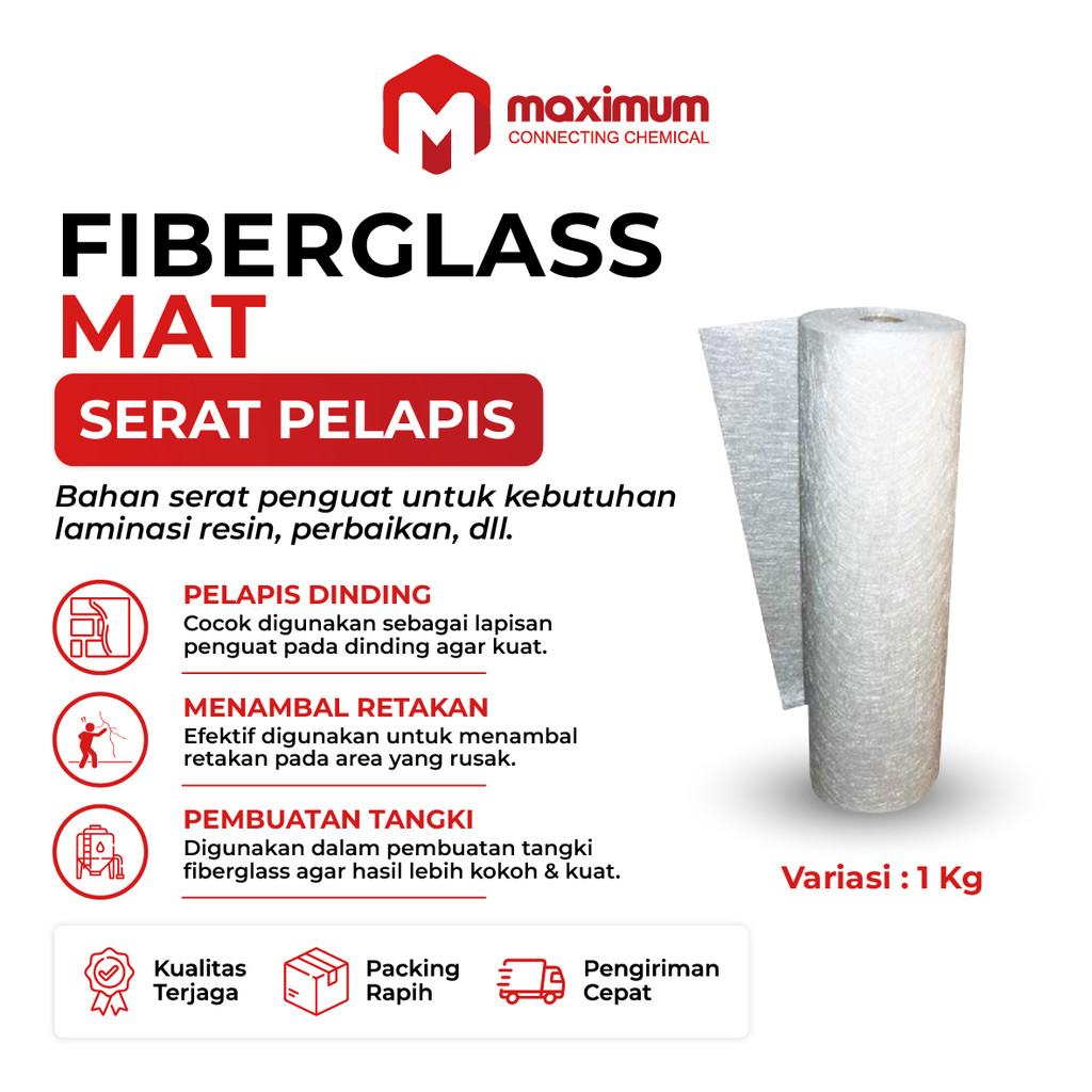 Serat Fiber Aquaproof - Fiberglass matt - Fiber glass mat 1 kg