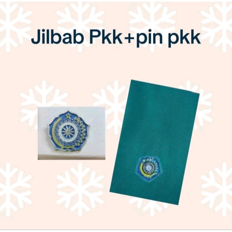 KERUDUNG PKK SEGI EMPAT+ PIN PKK HIJAU BIRU