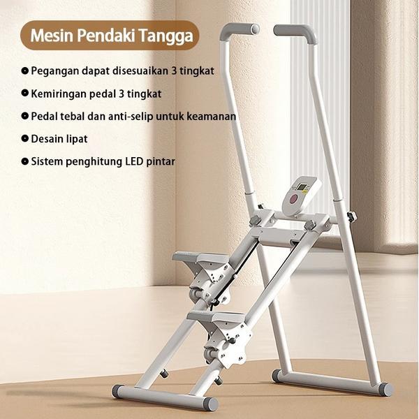 Mesin Panjat Tebing Stepper Lipat Vertical Climber Alat Fitness Full Body dengan LCD