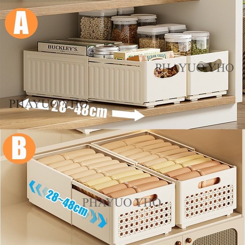 Kotak Penyimpanan Pakaian Baju Makanan Lipat Buka Tarik 6 Pcs Sekat Lemari Rak Organizer Dapur Kamar