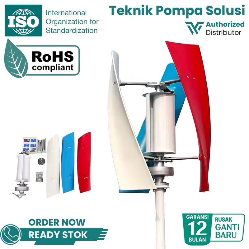 Turbin Angin Vertical Axis Wind Turbine VAWT Turbin Angin 3000 12V 24V