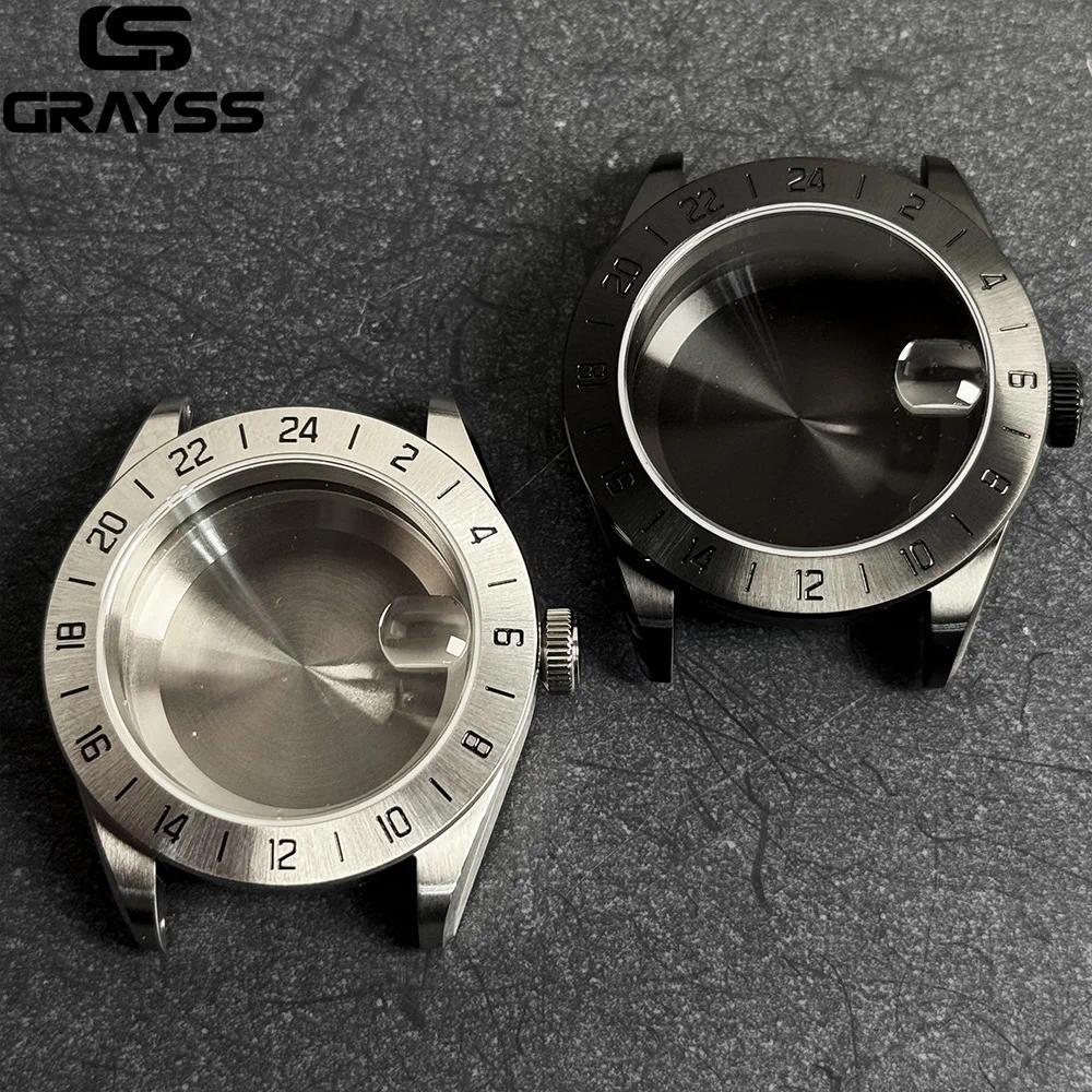 40mm Sapphire Crystal Dive GMT Watch Case MOD PVD Black Knight for NH34 NH35 NH36 NH38 NH70 NH71 NH7