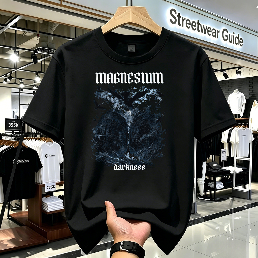 Kaos Lengan Panjang Hitam Unisex Motif Gothic Darkness Vintage Retro