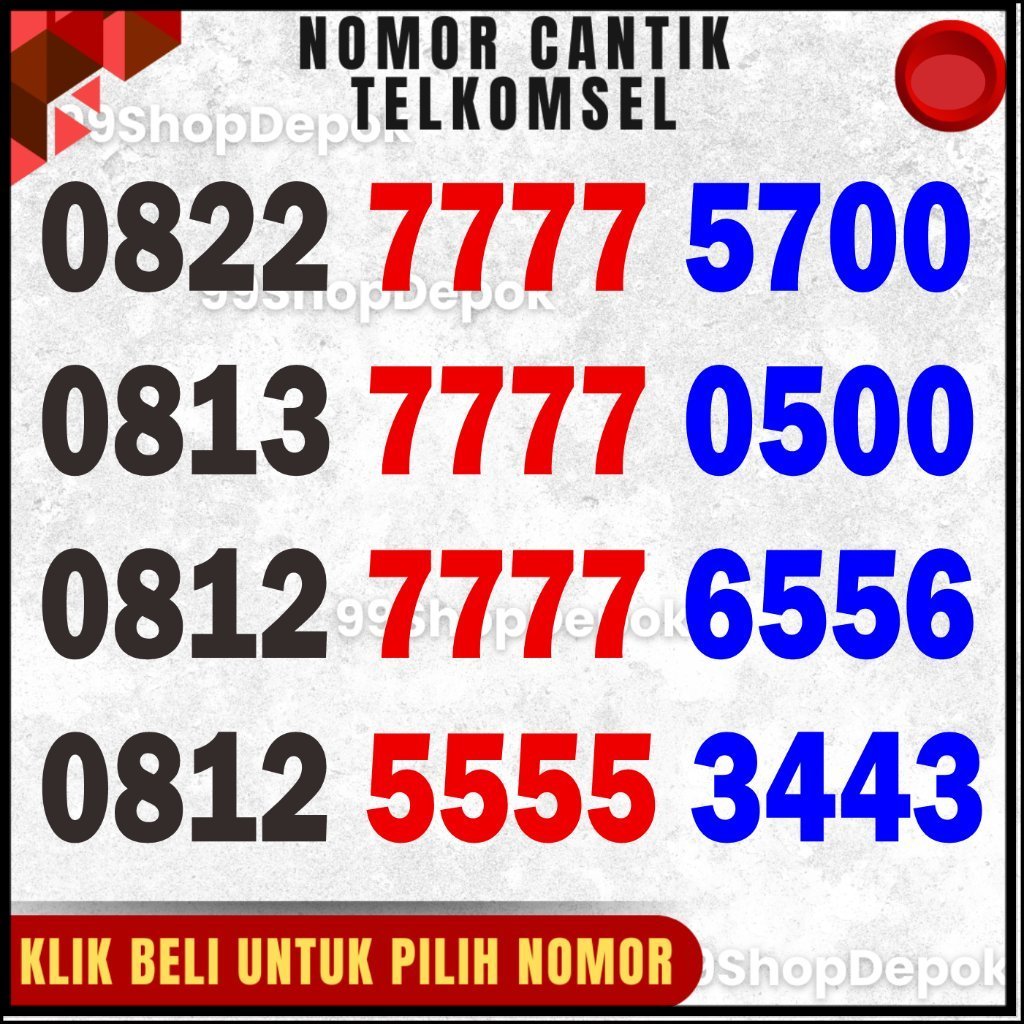 Nomor Cantik Simpati 7777, Nomer Cantik Telkomsel Simpati 4g 5g Kartu Perdana 5555 3443 6556 5700