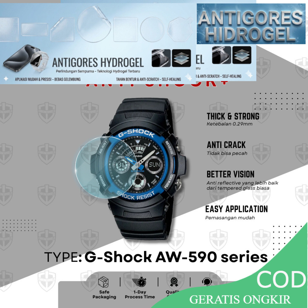 HYDROGEL Anti Gores G-Shock AW590 AW591 AW 590 591
