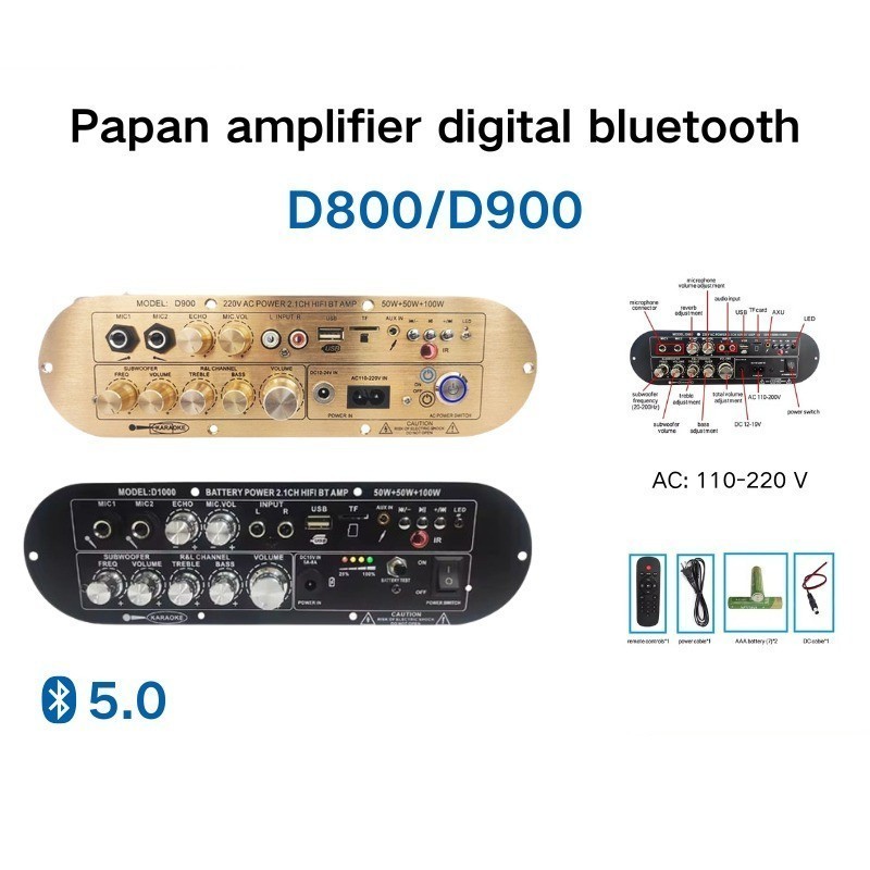 COD Power Amplifier F14D800  D900 Amplifier Digital Bluetooth Papan Daya Besar D900/D800/D1000 Siste