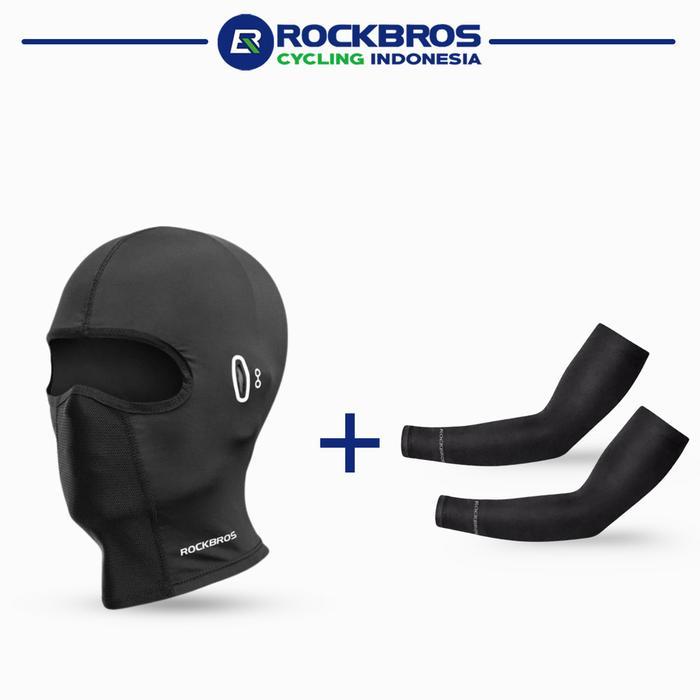 ROCKBROS Paket Bundling Masker Sepeda ROCKBROS LF8065 + Manset Tangan XT9002 | Balaclava Mask & Arm 