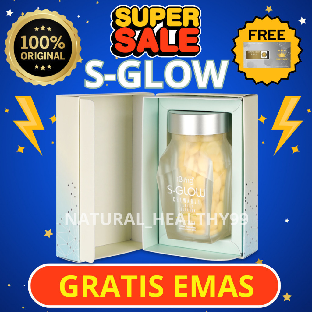 S GLOW SGLOW S-GLOW CANDY IBLING SUPLEMEN PERAWATAN RAMBUT KUKU ISI 60 TABLET ORIGINAL REPACK COLLAG