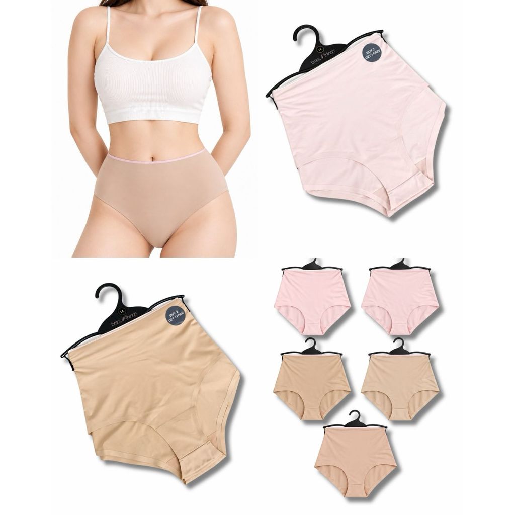 Bras N Things - Seamless High-Waist Briefs Celana Dalam Wanita [3 pcs Set] - 1619