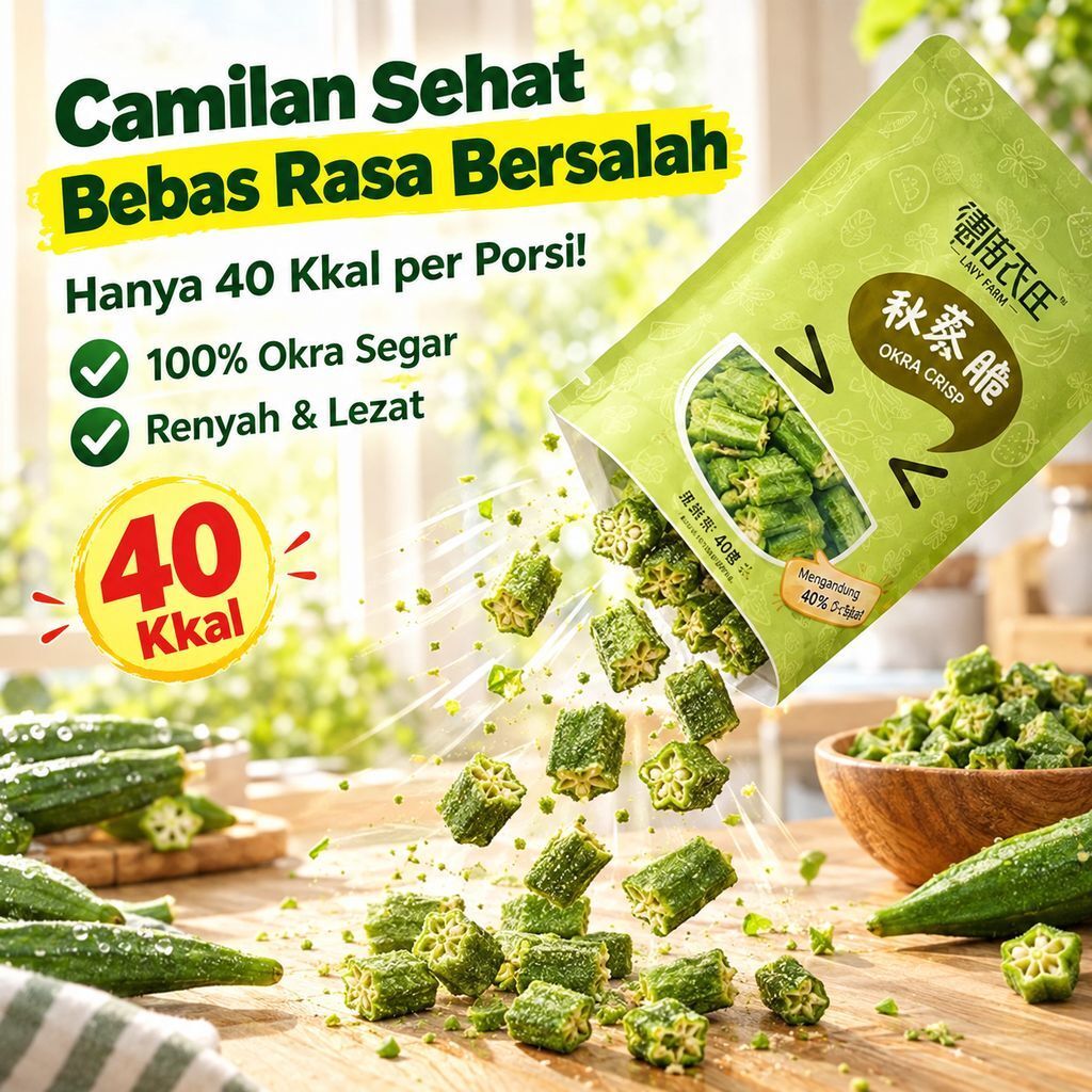 Kirim dalam 24 jam/Keripik Okra/Keripik Sayur Kering/Sayur Okra Kering/Keripik Okra 40g/Camilan Sayu
