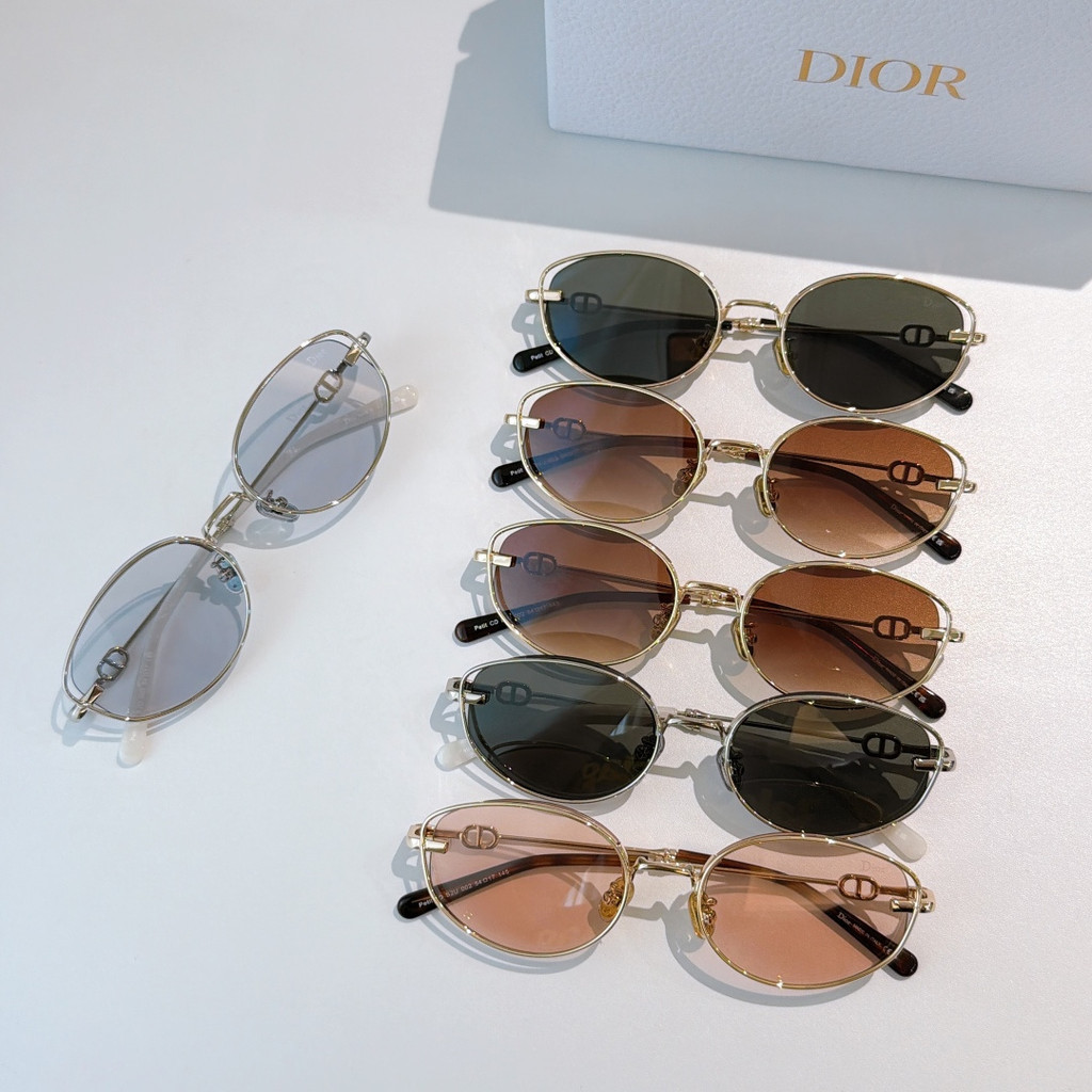 [ Pre-Order ] DIOR Thin‑Frame Oval Sunglasses, Simple Exquisite Daily Women's Sunglasses