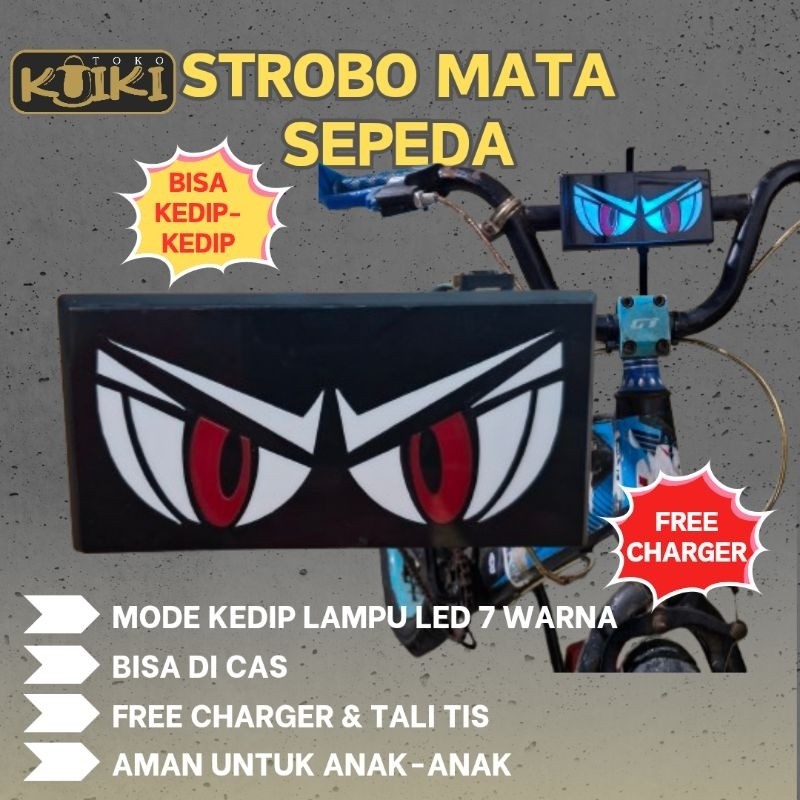 Lampu sepeda mata aksesoris sepeda anak kelap kelip led
