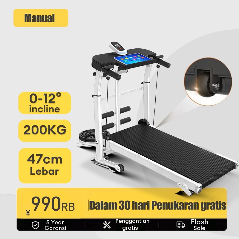 【YT】Treadmill Manual Multifungsi Lipat Alat Fitness Treadmill incline Treadmill Lipat