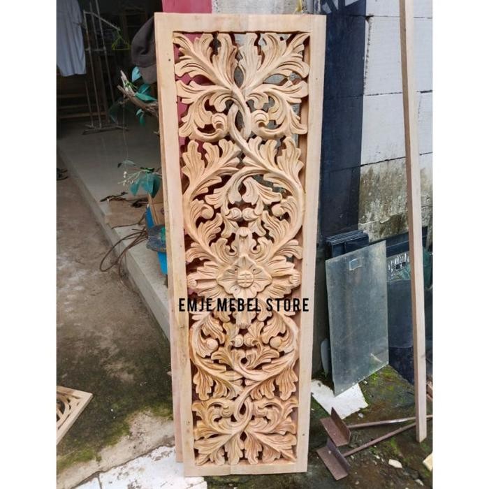 (AP)UKIR TEMPEL MAHONI JUMBO PAJANGAN HIASAN DINDING GEBYOK KAYU