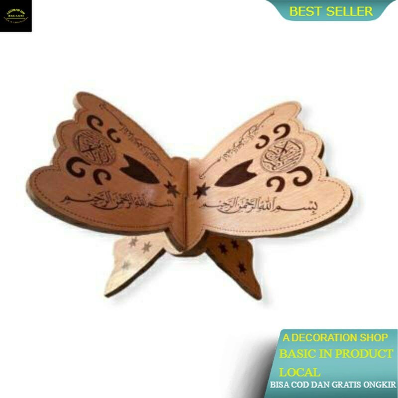 Rekal Meja Lipat Baca Al Quran Finishing Gloss