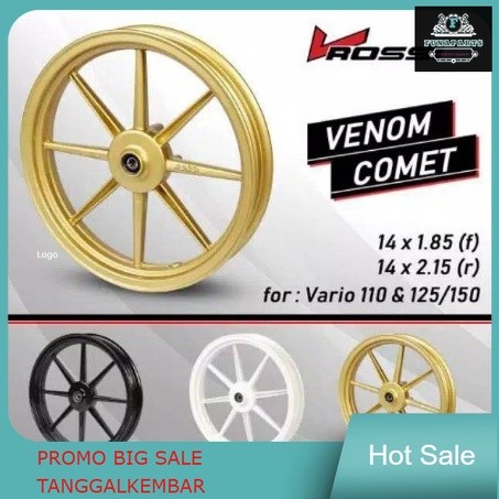 Velg V-Rossi venom comet ring 14 MIO Vario Beat Scoopy GENIO Vario125/150 Mio M3