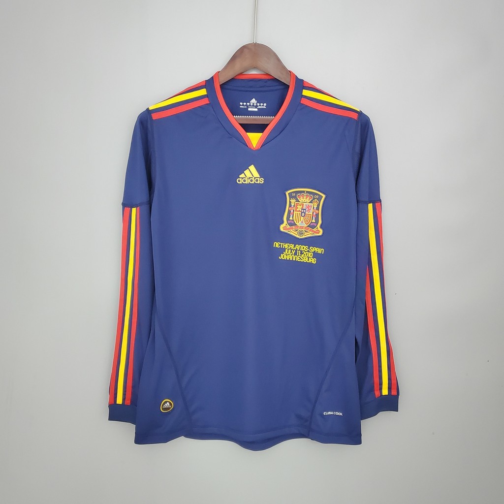 Jersey Retro long sleeve Spain 2010 away A22 T shirt pria