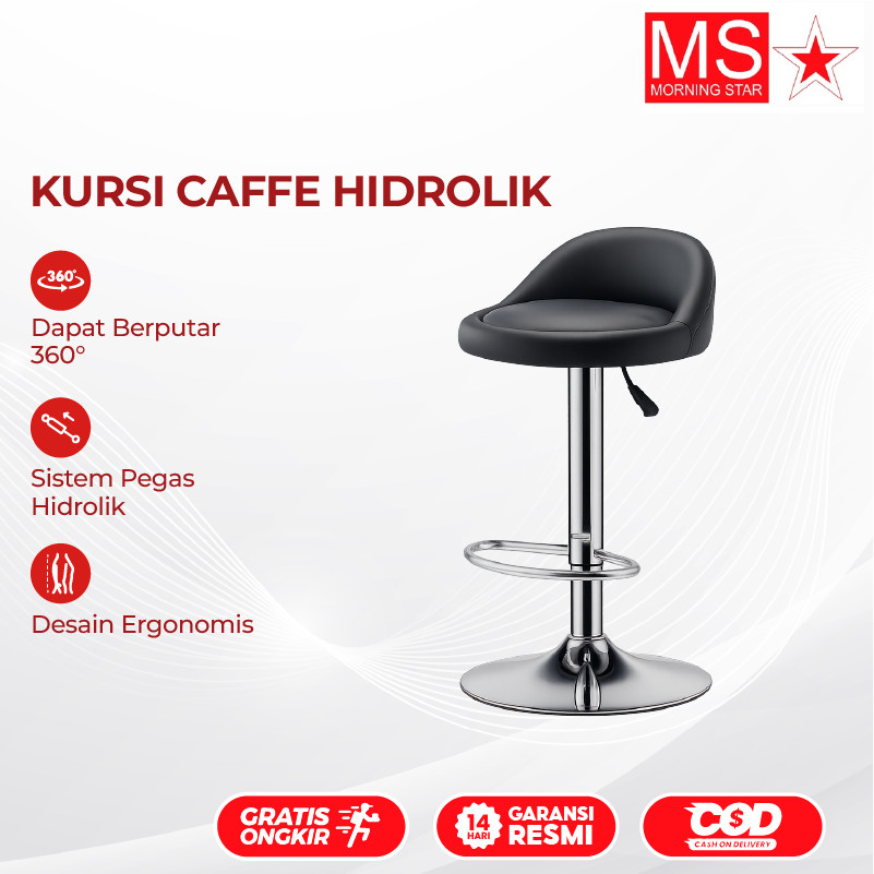Morning Star Kursi Bar Hidrolik Tinggi Minimalis untuk Cafe Dapur Minibar