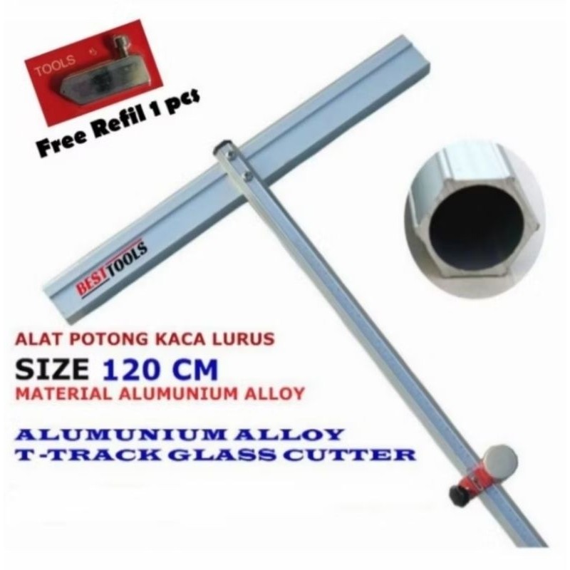 Straight Glass Cutter T, Pemotong Kaca Lurus, T Glass Cutter 120 cm