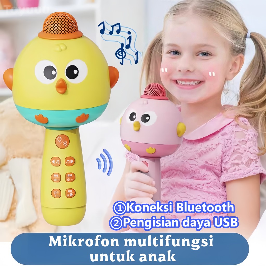 Mainan Mikrofon Anak/Mainan Karaoke Anak Perempuan Bayi/Mikrofon Nyanyi Bluetooth Wireless dengan Sp