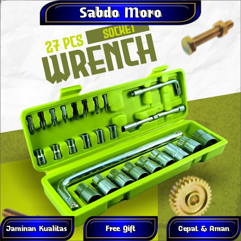LAXTON kunci sok shock set motor socket 27 pcs L03-027 MURAH LARIS