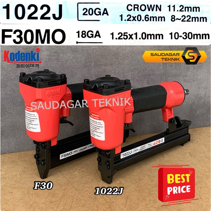 Mesin Staples Tembak Angin Kodenki F30 1022J Mesin Staples Paku Tembak Angin Air Nailer Stapler Gun 