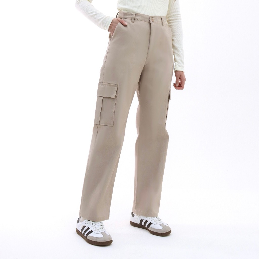 LAVONNE.STORE Loony - Cargo Highwaist Cream - Pants