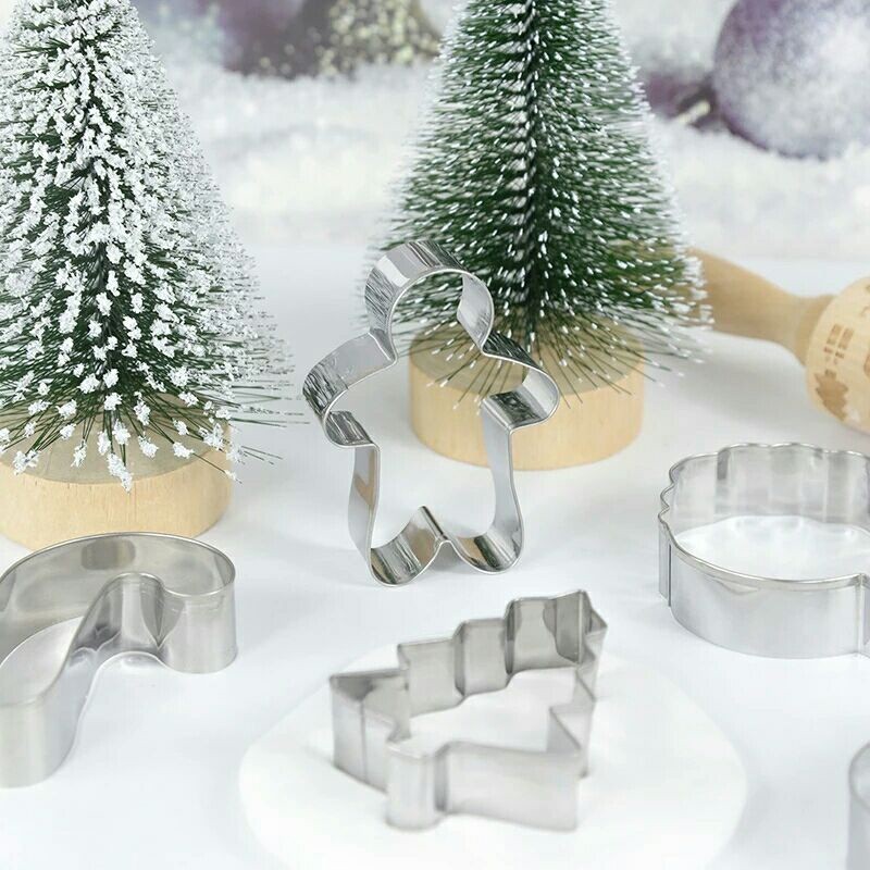 Cetakan kue natal stainless Cetakan cookies cutter Snowman pohon Natal Christmas Cetakan adonan kara