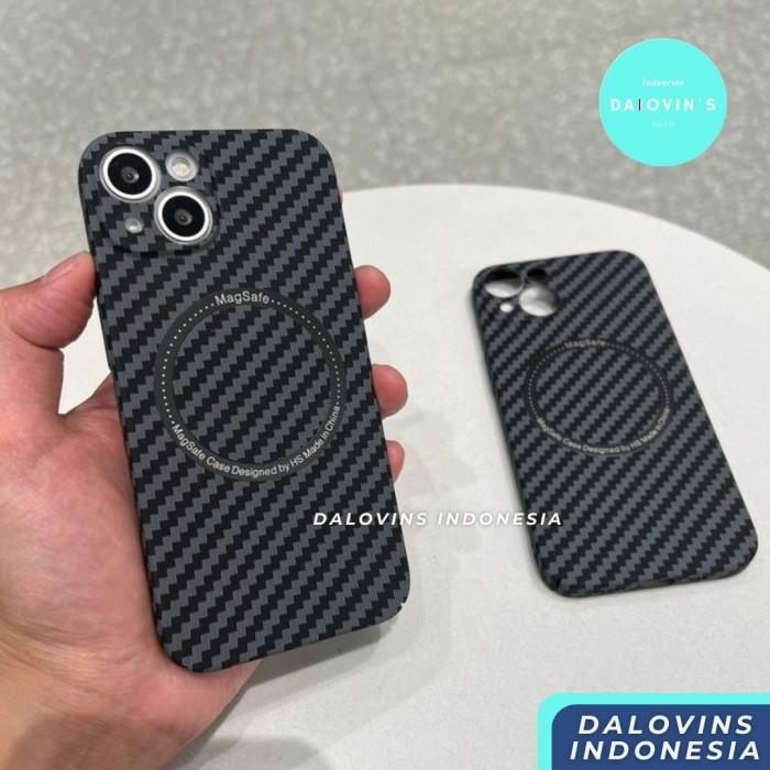 Magsafe Carbon Fiber iPhone 14 PLUS PRO MAX Hardcase Full Cover
