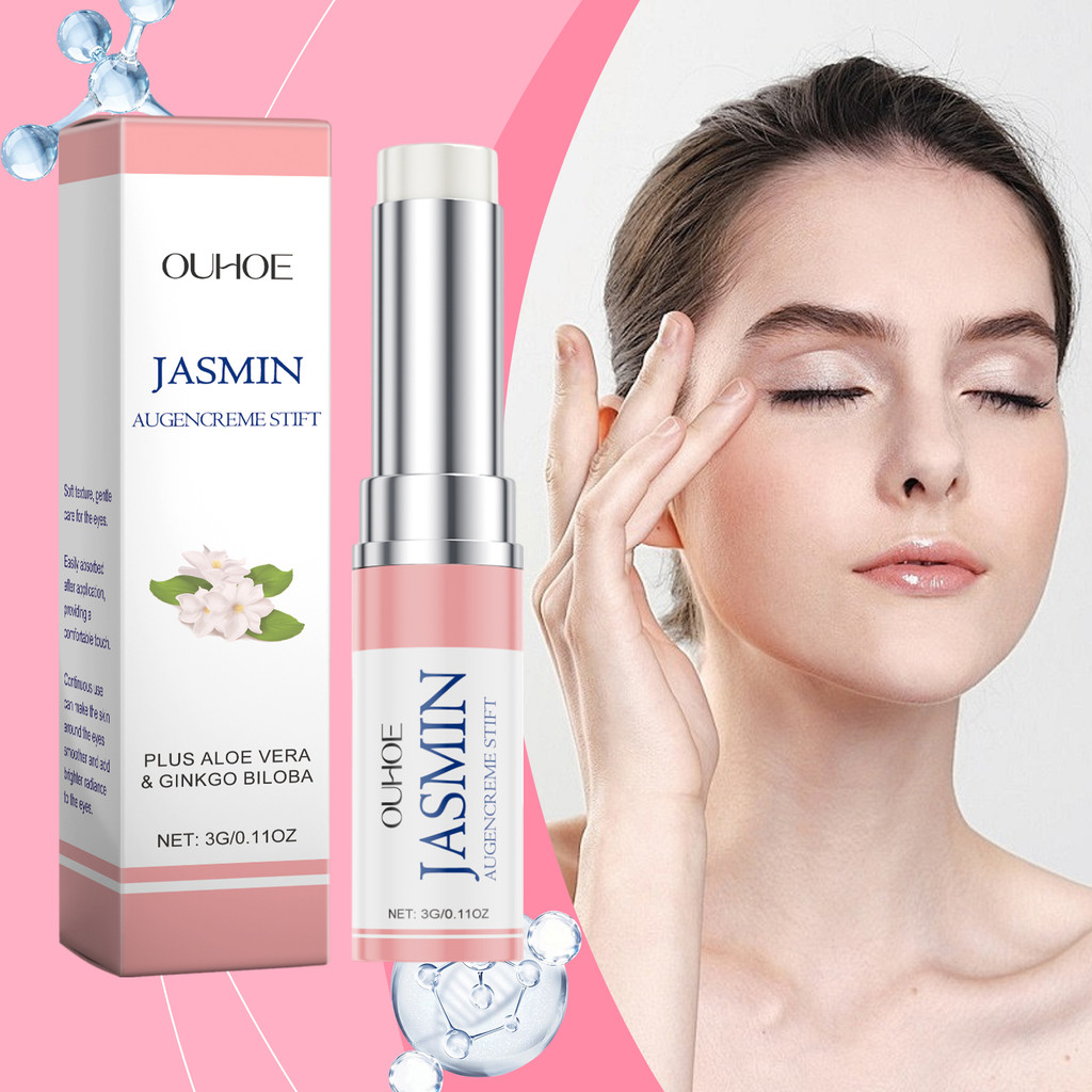 OUHOE Jasmine Eye Cream Stick Gentle Moisturizing Eye Area Skin Hydration Delicate Softening Daily C