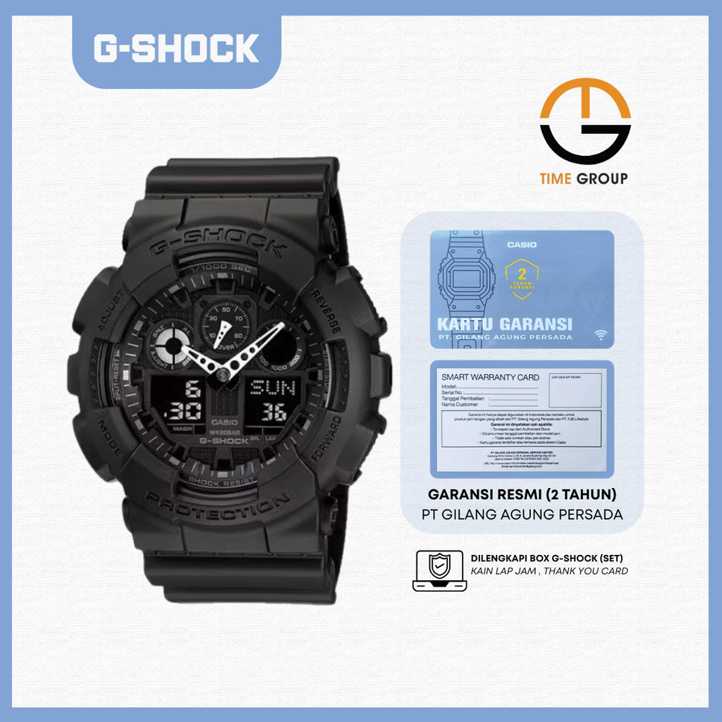JAM TANGAN PRIA CASIO G-SHOCK GA100-1A1 GA-100-1A1 DIGITAL RUBBER STRAP ORIGINAL